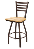 Bronze Swivel Stool with Natural Maple Seat U2128