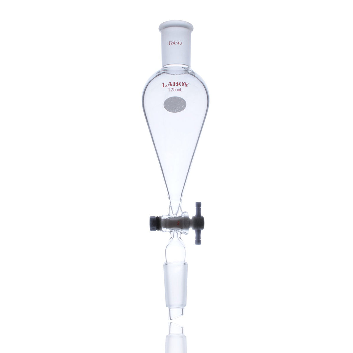 Conical Separatory Funnel 250mL with PTFE Stopcock Pear Shape Pack of 2 I135