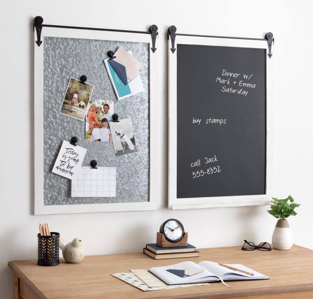 Gray Barn Door Wood-Framed Chalkboard X644