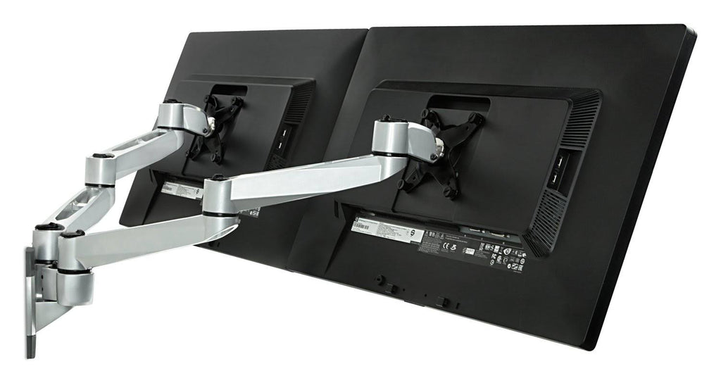 Silver Articulating Dual Monitor Wall Mount F587468