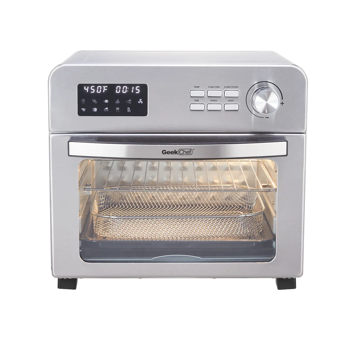 6-in-1 Air Fryer Toaster Oven, 24 Quart LCD Countertop Convection Airfryer with Rotisserie and Dehydrator M68460