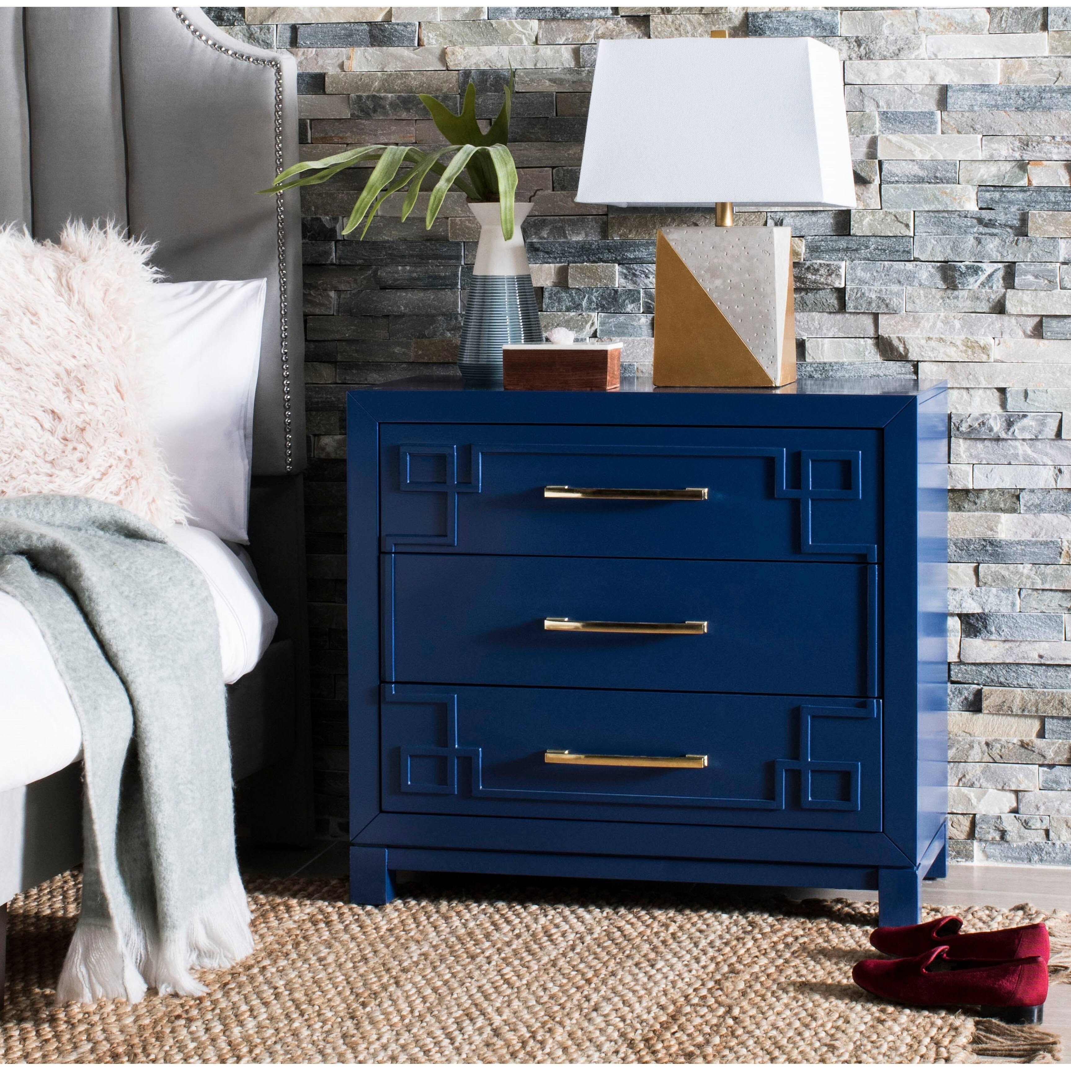 Blue/Gold 3 Drawer Chest H353