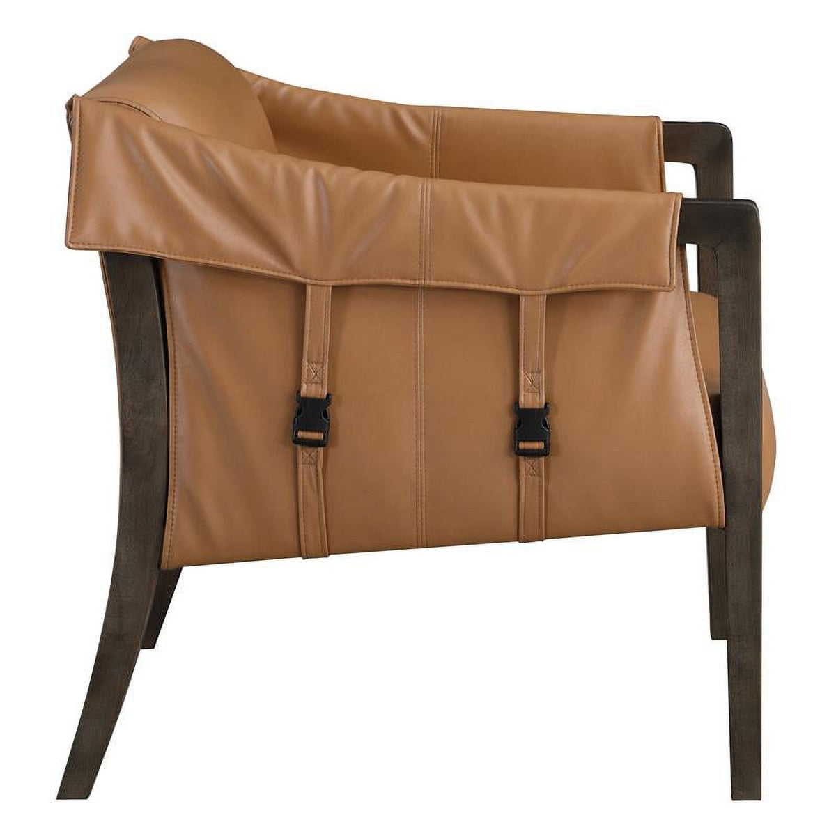 Faux Leather Accent Chair in Camel E80608