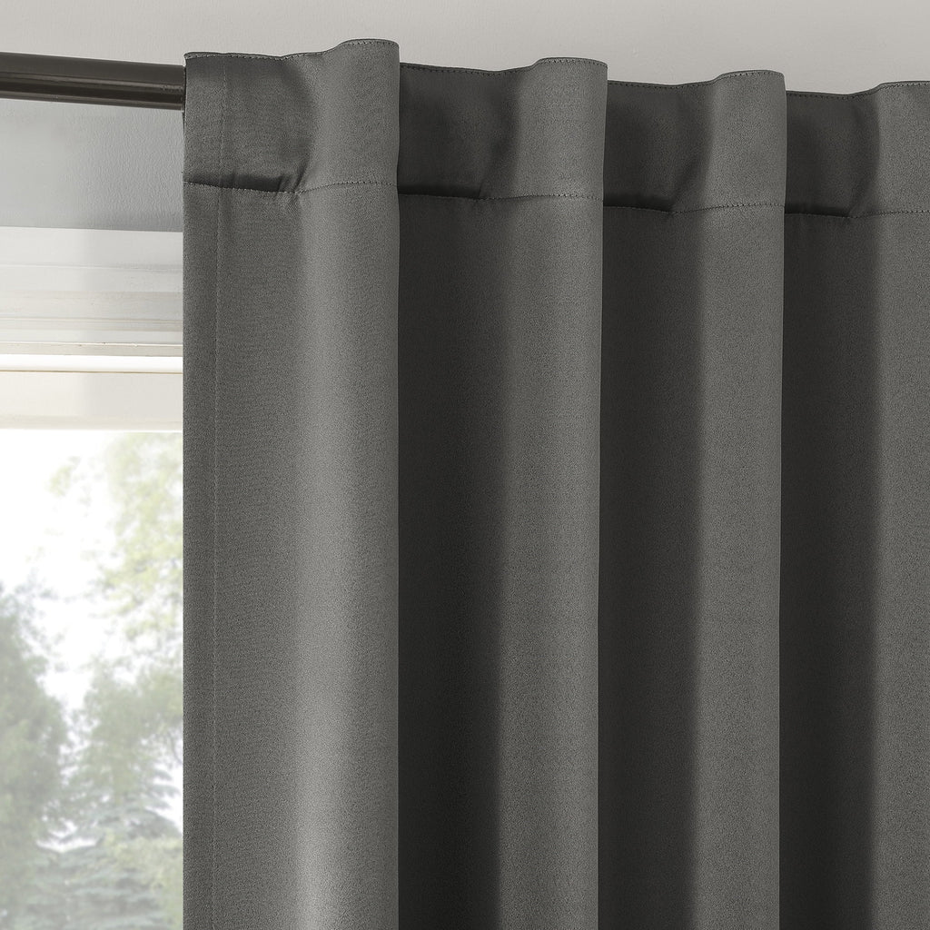 2-pack 100% Blackout Back Tab Curtain Panel Pair, 52"x84", Gray B43353