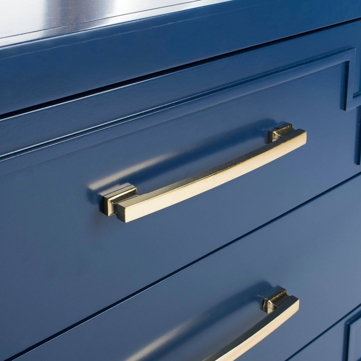 Blue/Gold 3 Drawer Chest H353