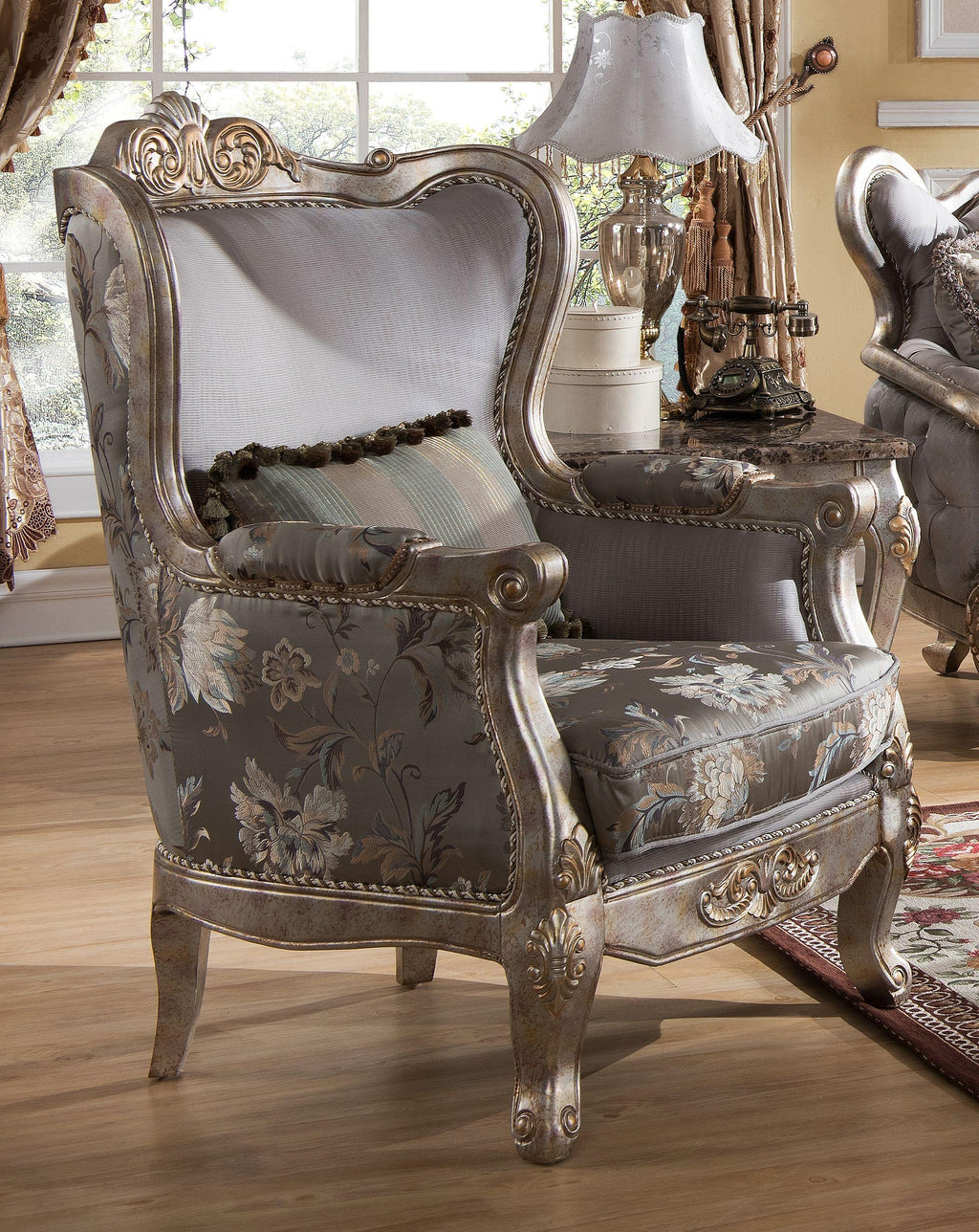Metallic finish Wood Sofa Set 3Pcs Z8060