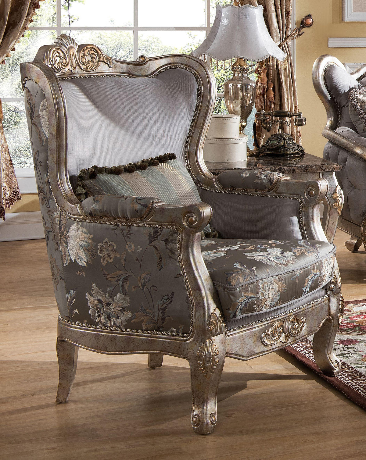 Metallic finish Wood Sofa Set 3Pcs Z8060