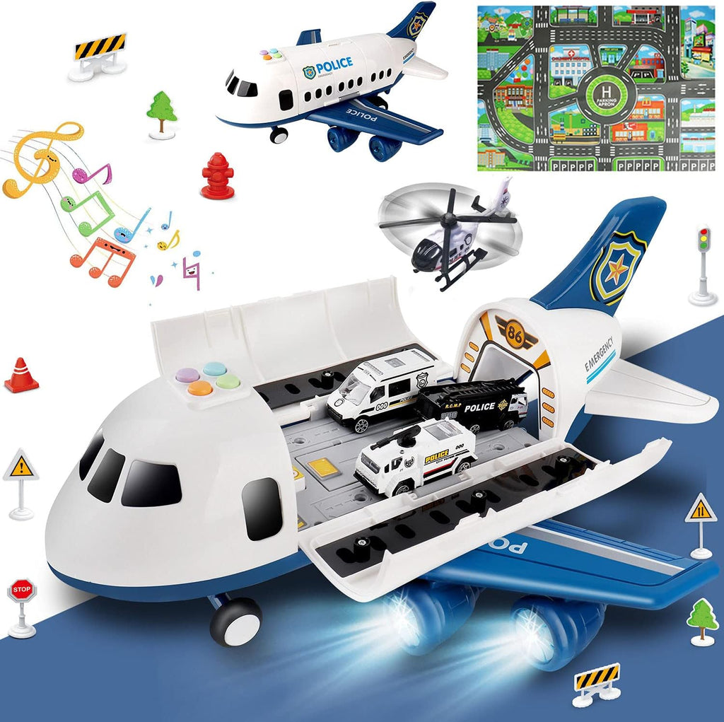 Alloy Metal Construction Toy Airplane Set with Play Mat W788132