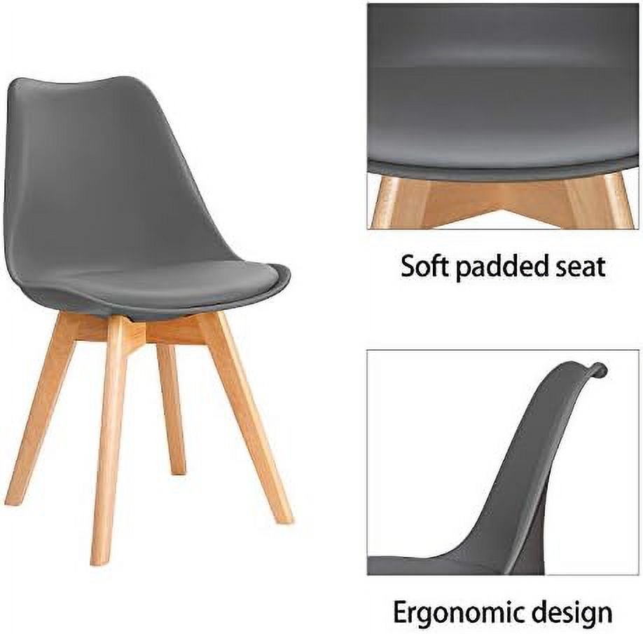 Upholstered Side Dining Chairs with Wood Leg and Soft Padded Cushion Z24832