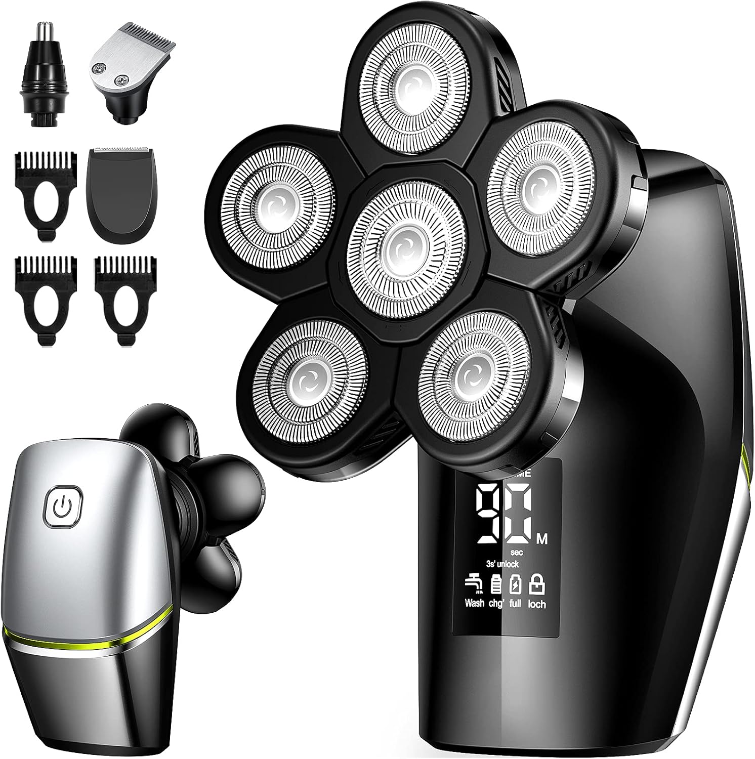Head Shaver Electric Rechargeable LED Display Waterproof Pack of 2 S1728