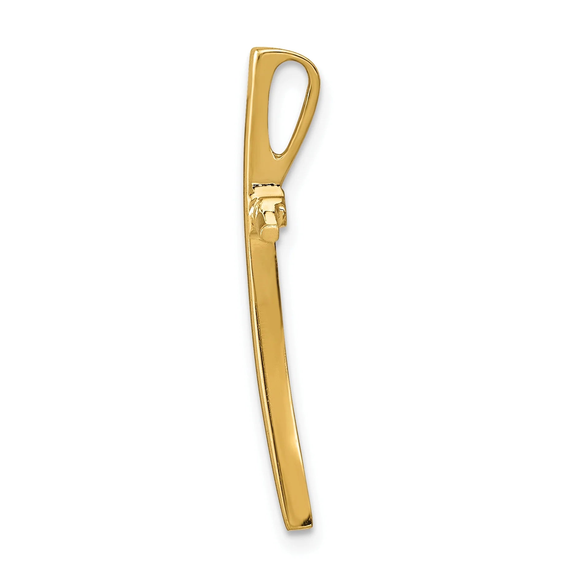 14 Karat Yellow Gold Polished Cross Pendant with 18-inch Chain H9500