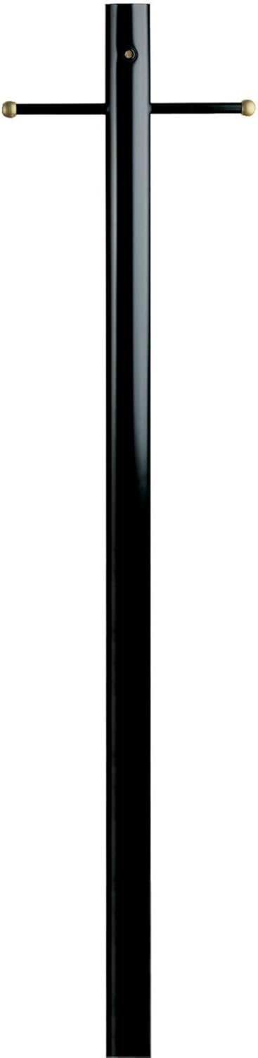 Black Finish Steel Lantern Post with Outlet and Dusk to Dawn Sensor Z740