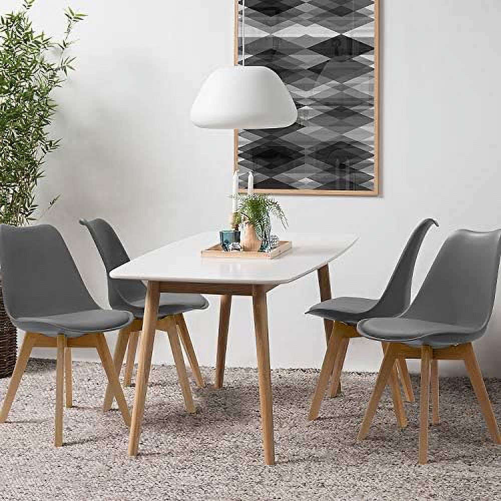 Upholstered Side Dining Chairs with Wood Leg and Soft Padded Cushion Z24832